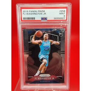 2019 Panini Prizm #258 PJ Washington Jr. Silver Wave Rookie RC Hornets PSA 9